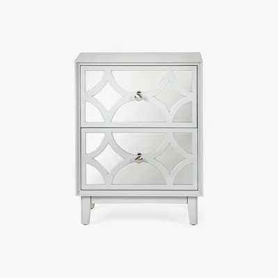 Dunelm Delphi 2 Drawer Bedside Table Grey