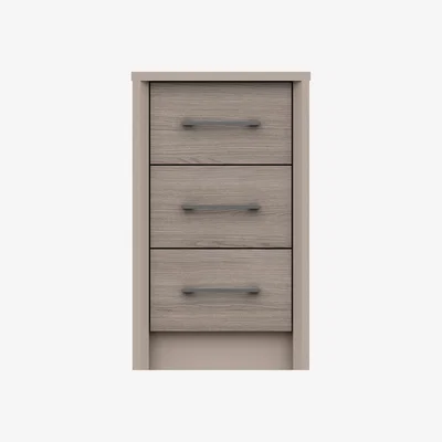 Dunelm Dolan 3 Drawer Bedside Table Light Oak