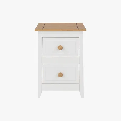 Dunelm Capri 2 Drawer Petite Bedside Cabinet White