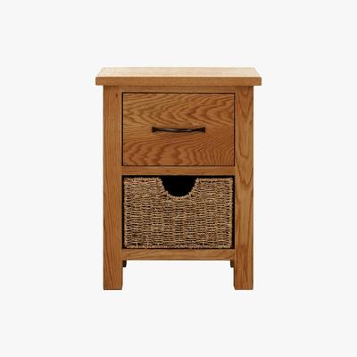 Dunelm Sidmouth Oak 2 Drawer Bedside Table Natural