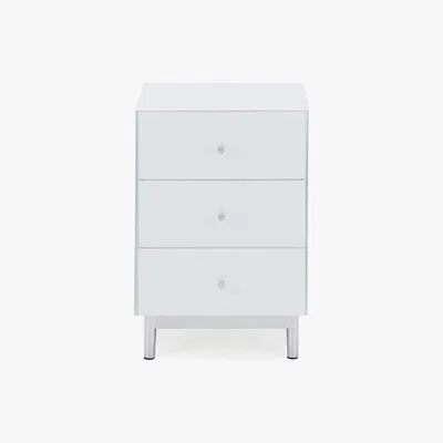 Dunelm Bardoux Glass Bedside Table White