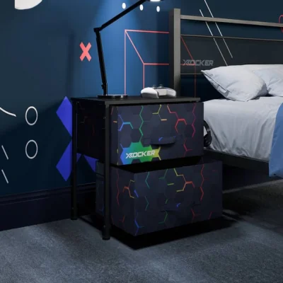 Dunelm X Rocker Hex Canvas Bedside Table