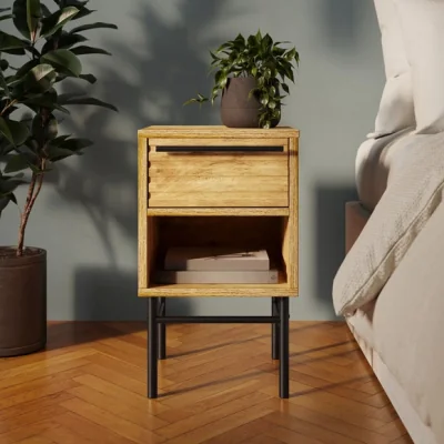 Dunelm Bryant Compact Bedside Table, Mango Wood Effect
