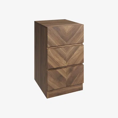 Dunelm Taranto 3 Drawer Bedside Table Royal Walnut
