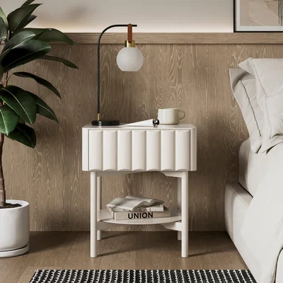 Dunelm Alita 1 Drawer Bedside Table White