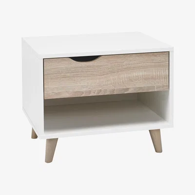 Dunelm Stockholm 1 Drawer Bedside Cabinet White