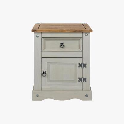 Dunelm Corona Grey 1 Door 1 Drawer Bedside Cabinet Grey