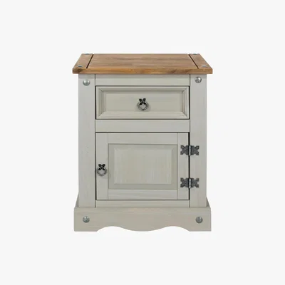 Dunelm Corona Grey 1 Door 1 Drawer Bedside Cabinet Grey