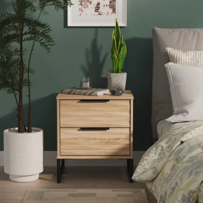 Dunelm Tuxford 2 Drawer Bedside Table