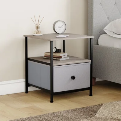 Dunelm Maye 1 Drawer Fabric Bedside Table
