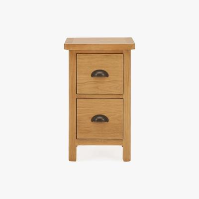 Dunelm Brixham Oak 2 Drawer Bedside Table Oak
