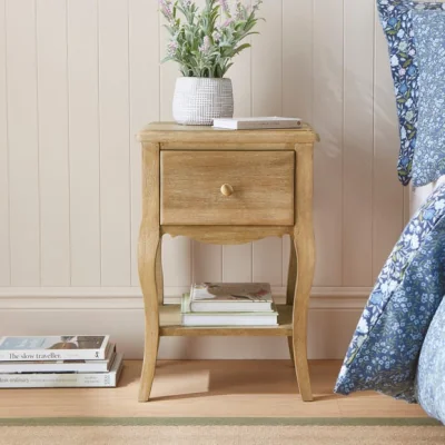Dunelm Giselle 1 Drawer Bedside Table, Mango Wood