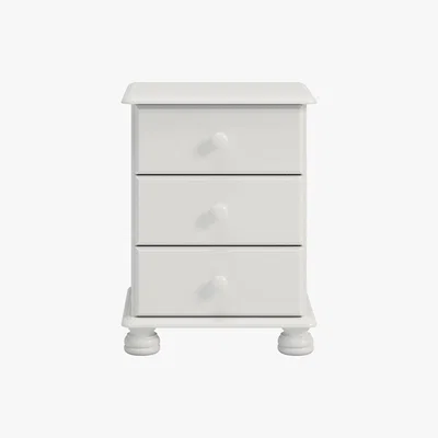 Dunelm Colburn Off White Bedside Table White