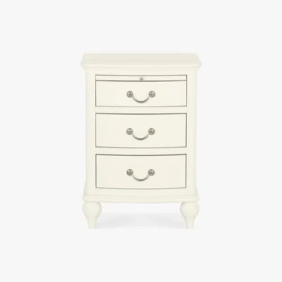 Dunelm Athena Ivory 3 Drawer Bedside Table Ivory (White)