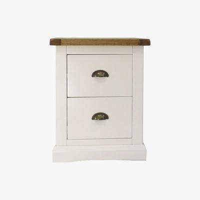 Dunelm Harper 2 Drawer Wide Bedside White