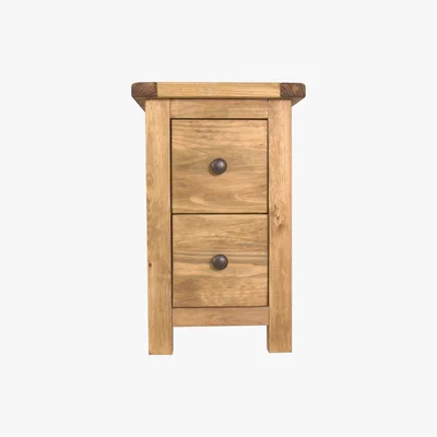 Dunelm Sanford 2 Drawer Bedside Table Natural