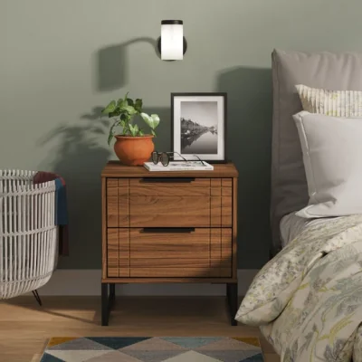 Dunelm Darlton 2 Drawer Bedside Table