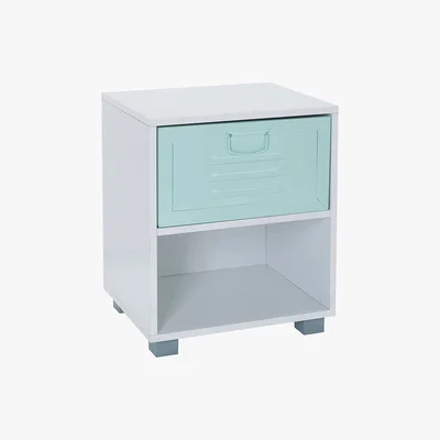Dunelm Green Metal Bedside Cabinet Green