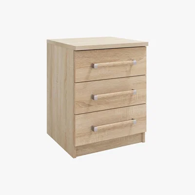 Dunelm Hampton 3 Drawer Bedside Brown