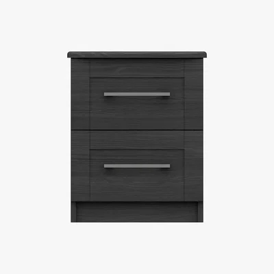 Dunelm Ethan Graphite 2 Drawer Bedside Grey