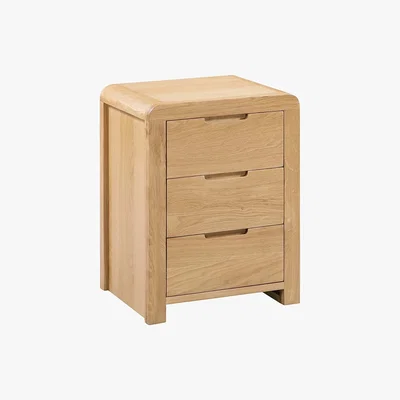 Dunelm Curve Bedside Table Oak