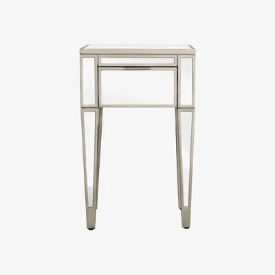 Dunelm Fitzgerald Mirrored Nightstand Silver