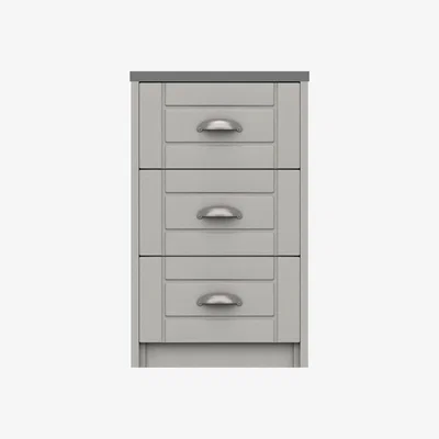 Dunelm Darwin 3 Drawer Bedside Table Grey