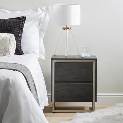 Dunelm Logan Bedside Table Grey
