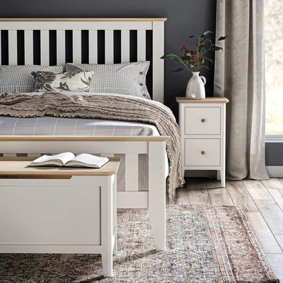 Dunelm Marlow Narrow Bedside Table White
