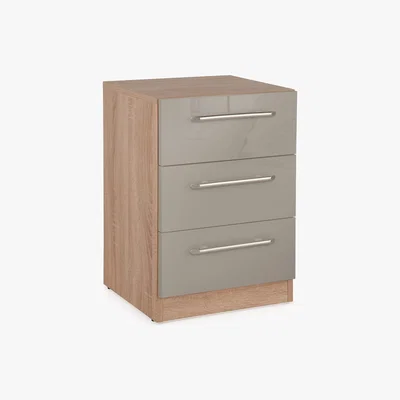 Dunelm Kensington 3 Drawer Bedside Grey
