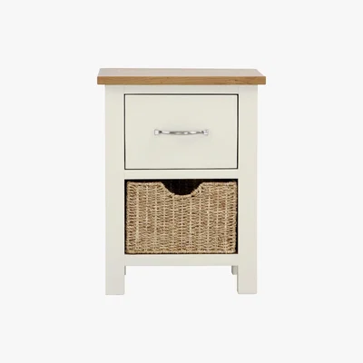 Dunelm Sidmouth Cream 2 Drawer Bedside Table Cream (Natural)