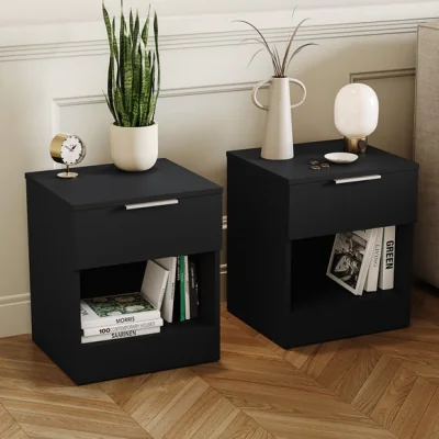 Dunelm Hayes Set of 2 1 Drawer Bedside Tables