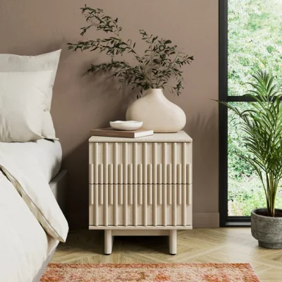 Dunelm Tahlia 2 Drawer Bedside Table