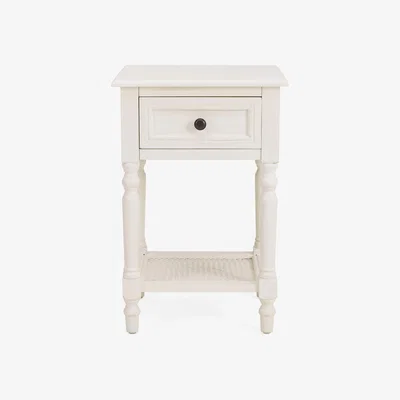 Dunelm Lucy Cane Cream Nightstand White