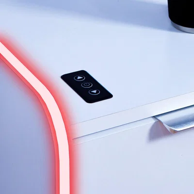 Dunelm Electra Bedside Table with Wireless Charging and LED Lights White