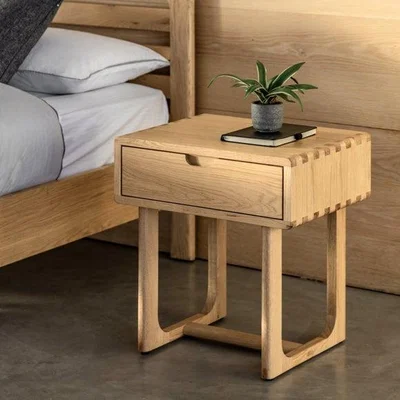 Dunelm Cedar and Sage Avesta 1 Drawer Bedside Table