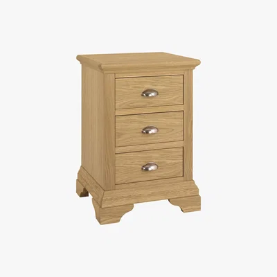 Dunelm Eaton Oak 3 Drawer Bedside Table Brown