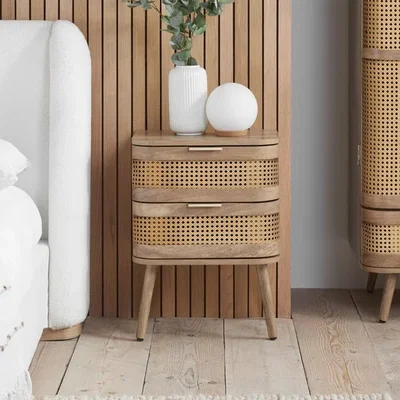 Dunelm Noah 2 Drawer Bedside Table