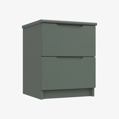Dunelm Legato 2 Drawer Bedside Table Green