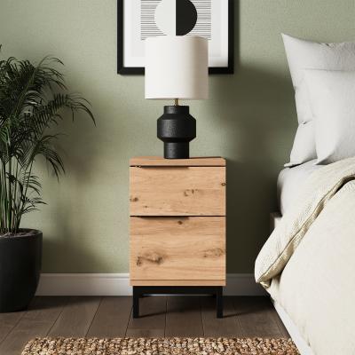 Dunelm Reynolds Slim Bedside Table Rustic Oak Effect