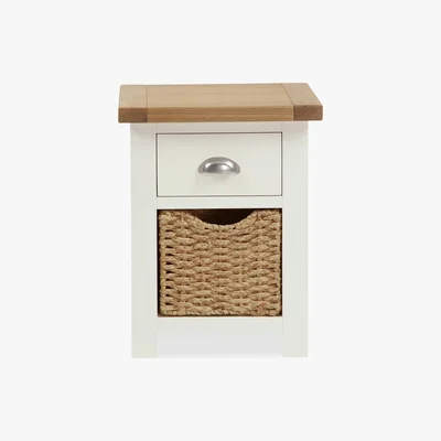 Dunelm Wilby Cream 2 Drawer Bedside Table Cream (Natural)