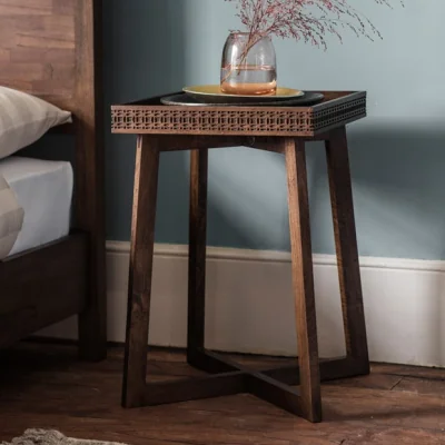 Dunelm Return - Baytown Retreat Bedside Table, Dark Wood