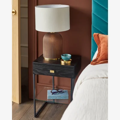 Danetti Odele Black Ash Bedside Table