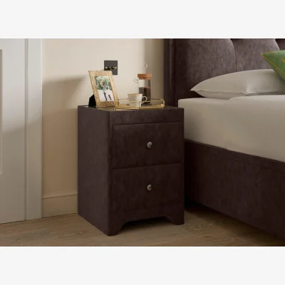 Dreams Kimberley Upholstered Bedside Table - Brown