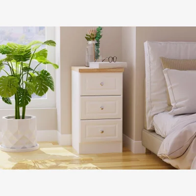 Dreams Texas 3-Drawer Bedside Table - White