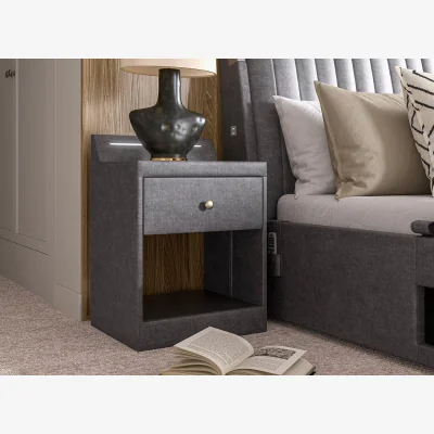 Dreams Yokohama Velvet-Finish USB Charging Bedside Table