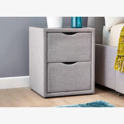 Dreams Lucia / Wilson Upholstered Bedside Table - Silver