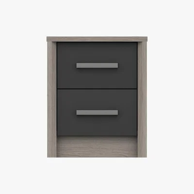 Furniture Village London Bedrooms - Euston 2 Drawer Bedside Chest - Grey