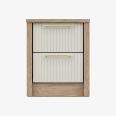 Furniture Village London Bedrooms - Chelsea 2 Drawer Bedside Cabinet with Gold Handles