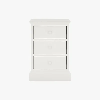Furniture Village Faye 3 Drawer Bedside Table - White